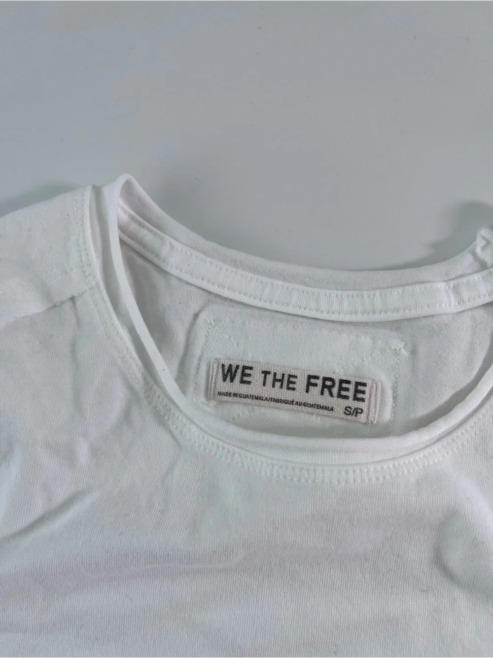 Free People White Short Sleeve Cropped Tee